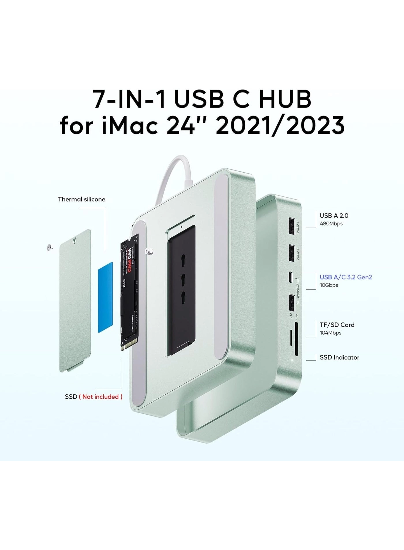 USB C HUB - 7 in 1 10Gbps