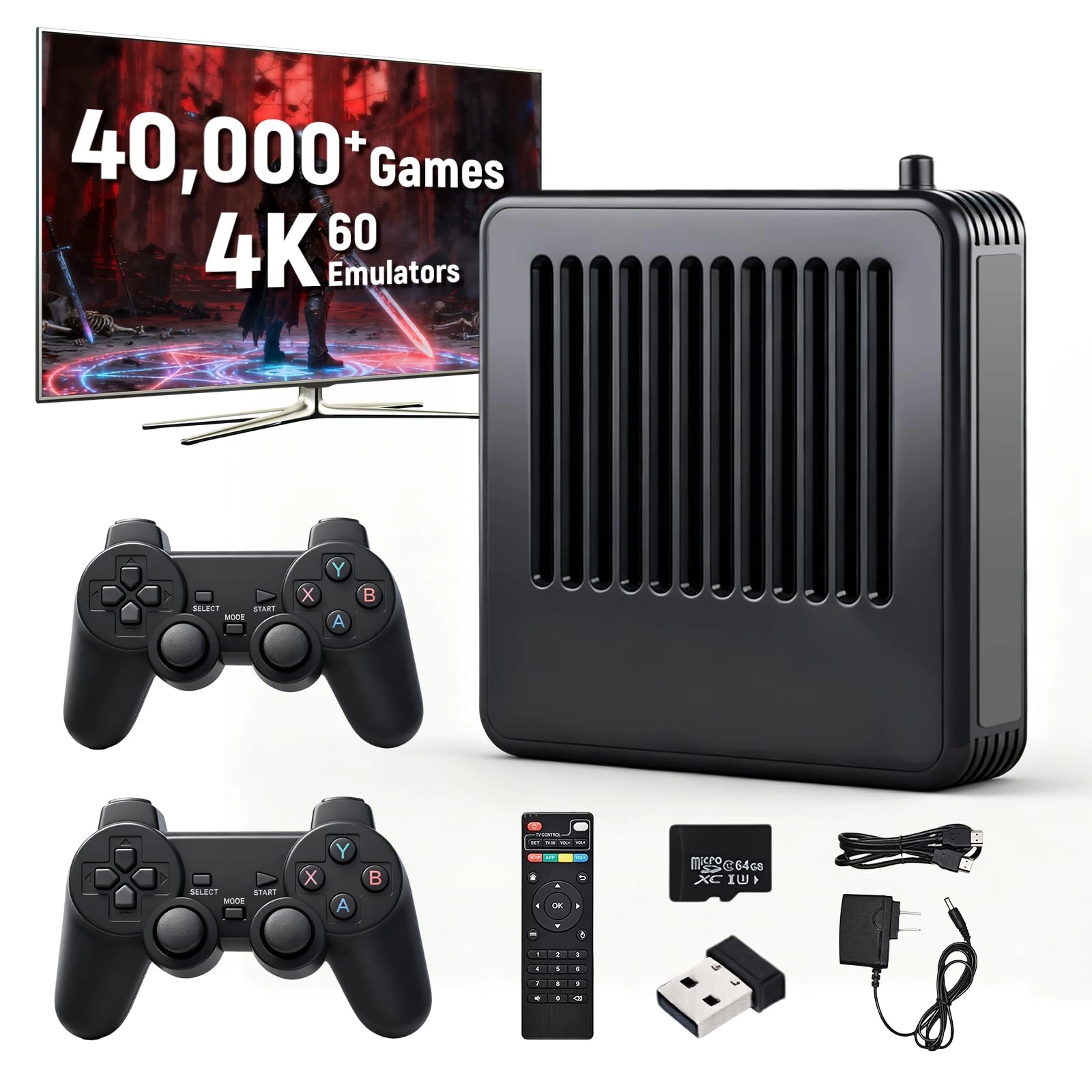 AUFGLO Retro Console - 39000 Giochi HDMI 4K 2 telecomandi wireless