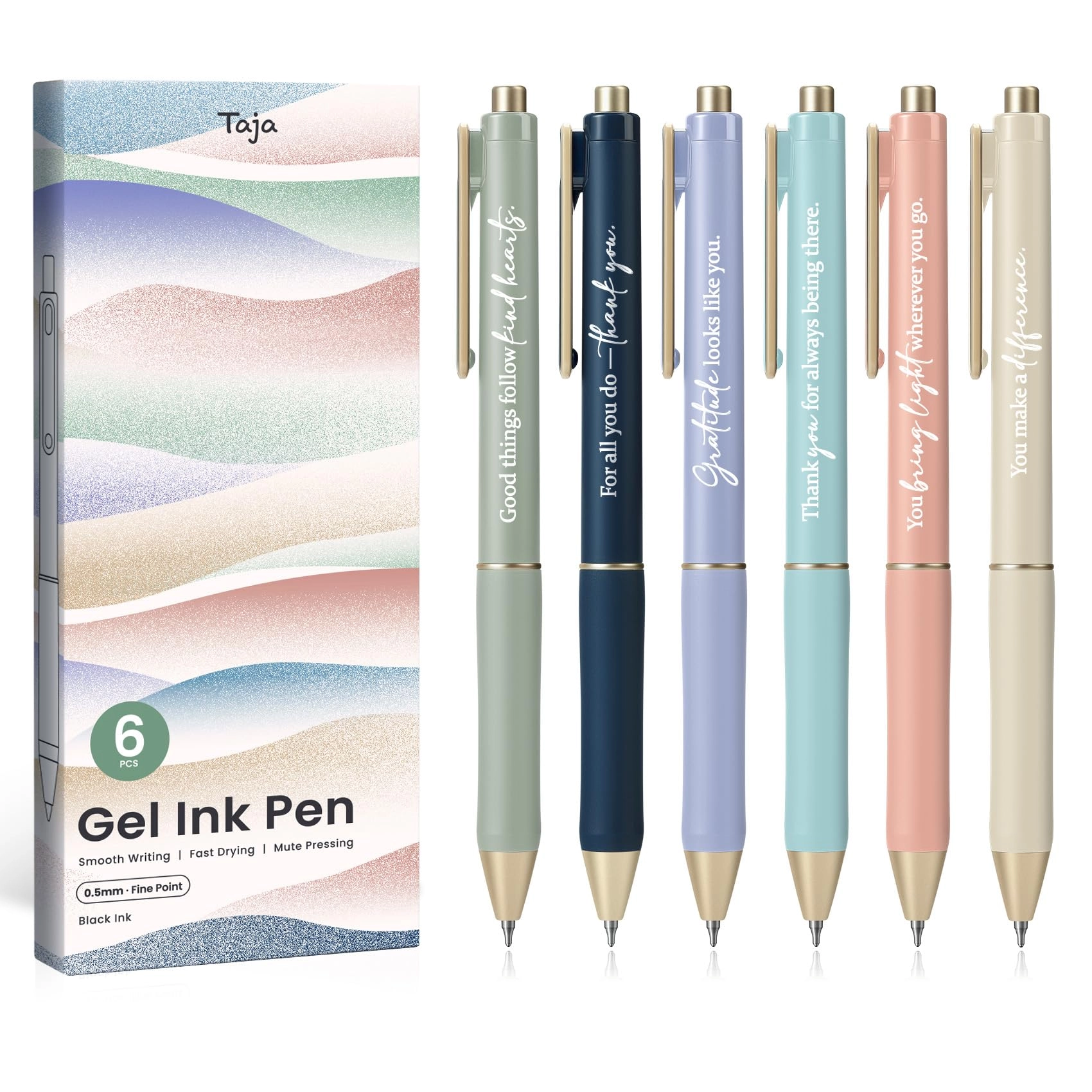 Gel Pens - 6 Pcs 0.5mm