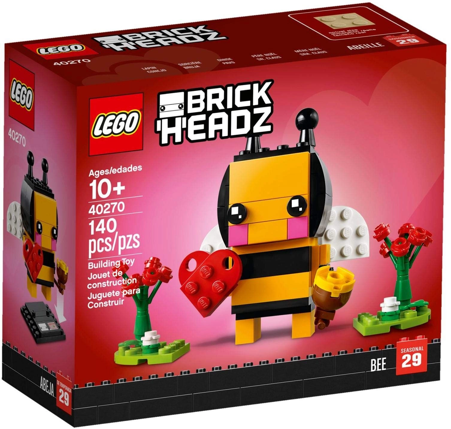 LEGO BrickHeadz Valentine's Bee (40270) - Multicolored Collector's baseplate