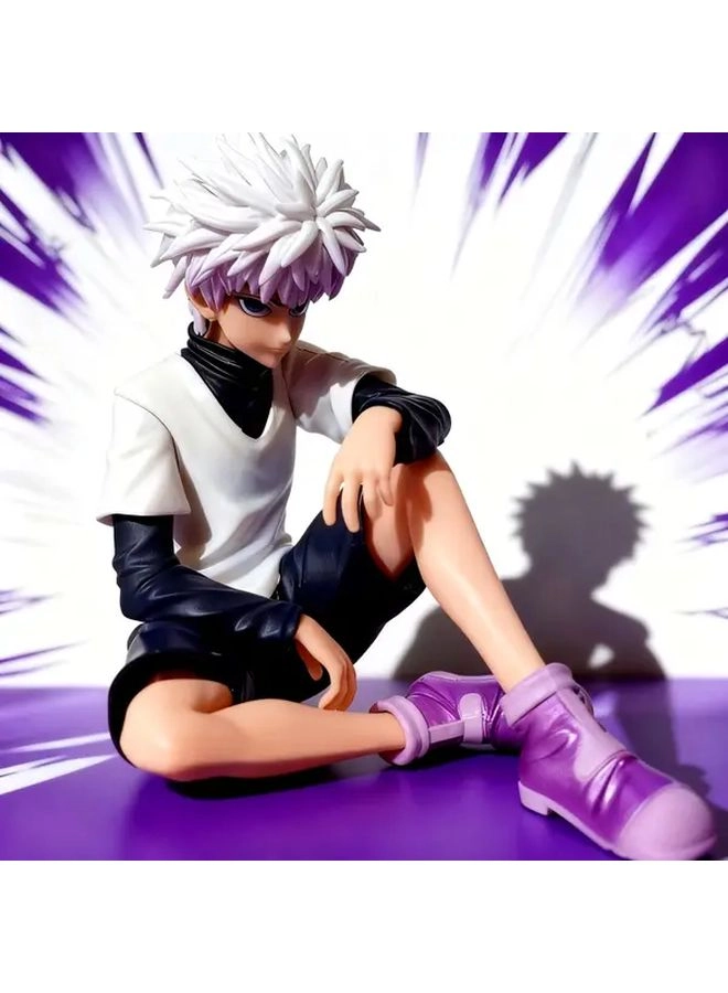 Anime Character Statue - Silvery Haired Sitting Posture