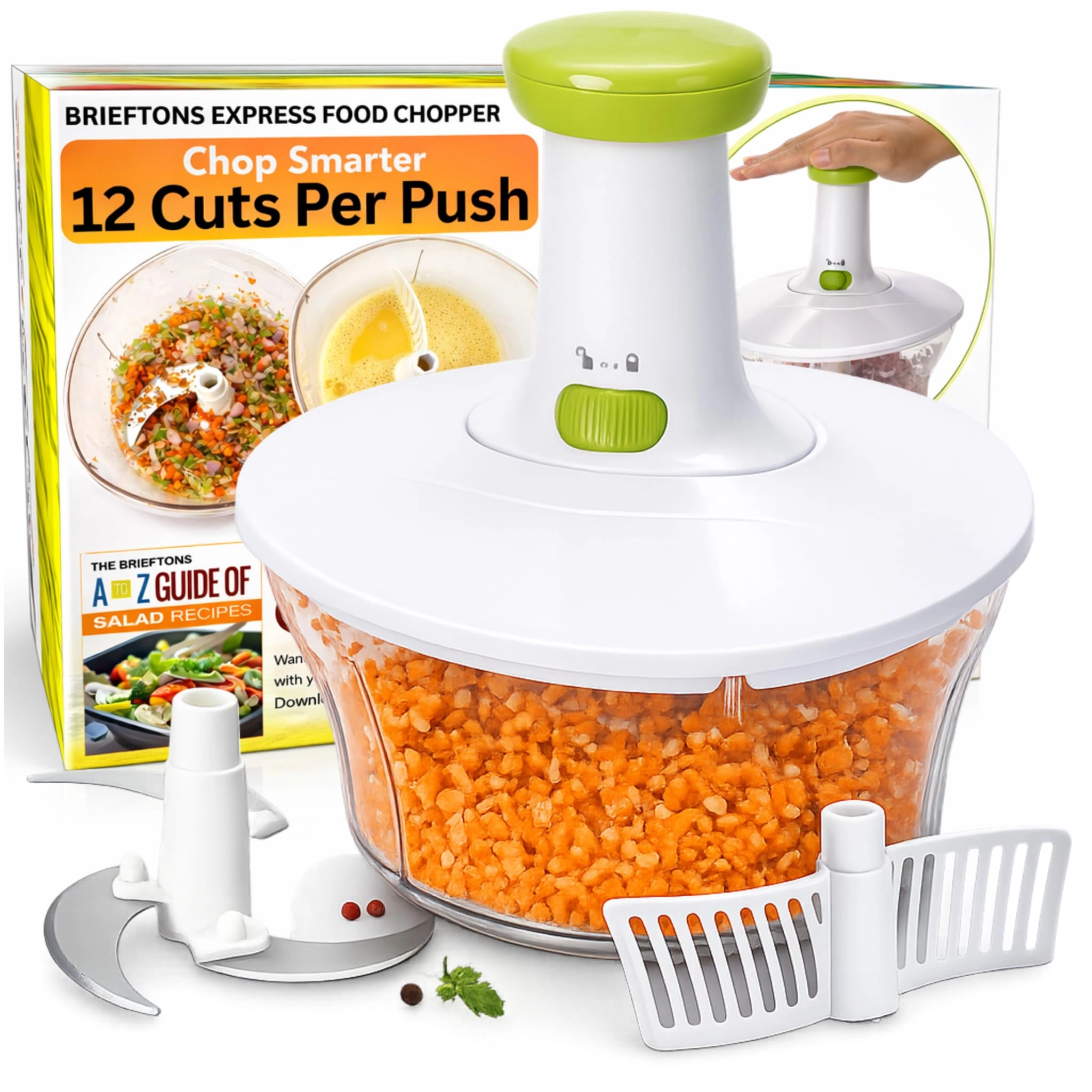 Brieftons Express Manual Food Chopper - 6.8 Cups