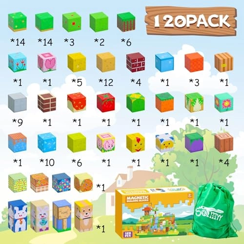 Magnetic Blocks - Volcano & Dinosaur 120 pcs