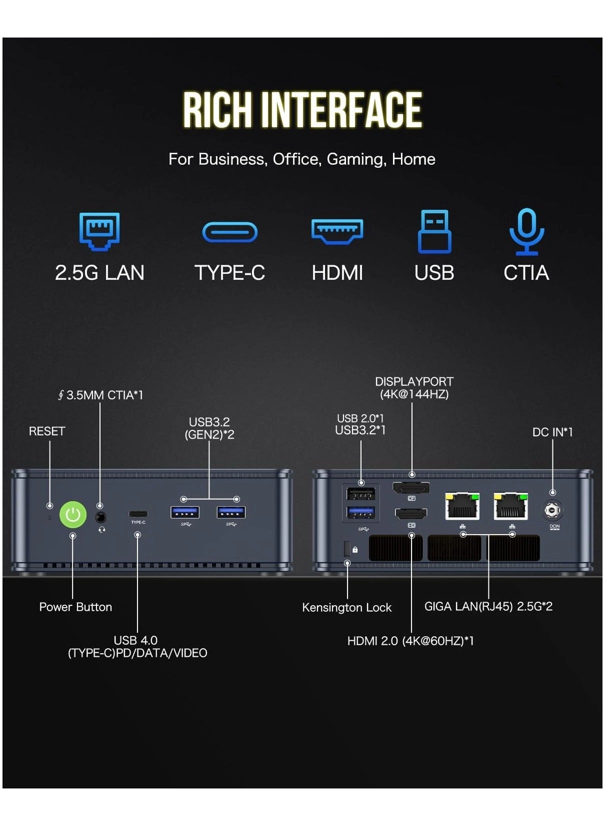 NucBox K6 - M.2 2280 PCIe 4.0 SSD 1TB 32GB AMD Ryzen 7 7840HS