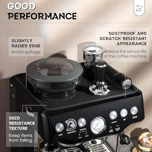 Silicone Coffee Machine Pad - Black Compatible with Breville 870/880