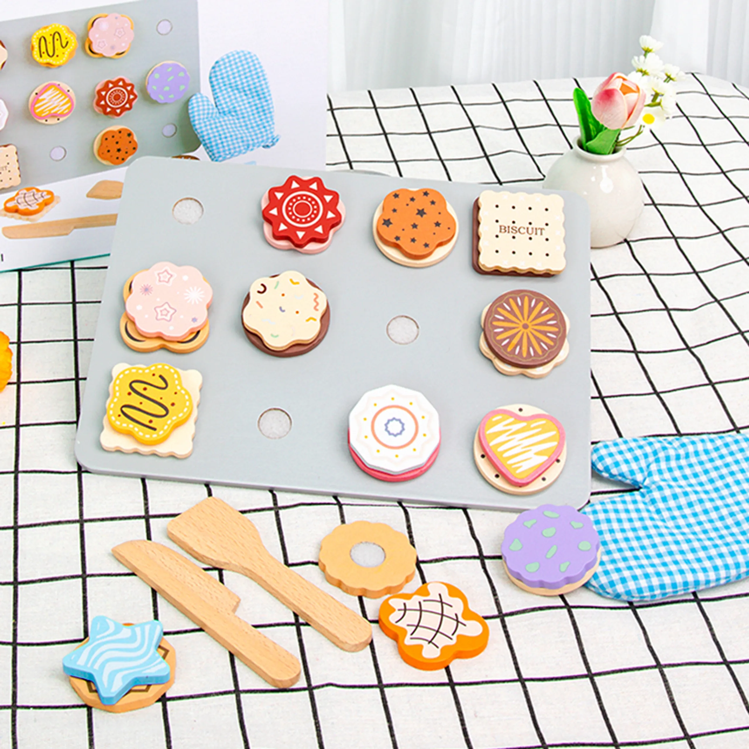 Kids Wooden Cookie Playset - 28 Pcs (5551007-KABI_0192)