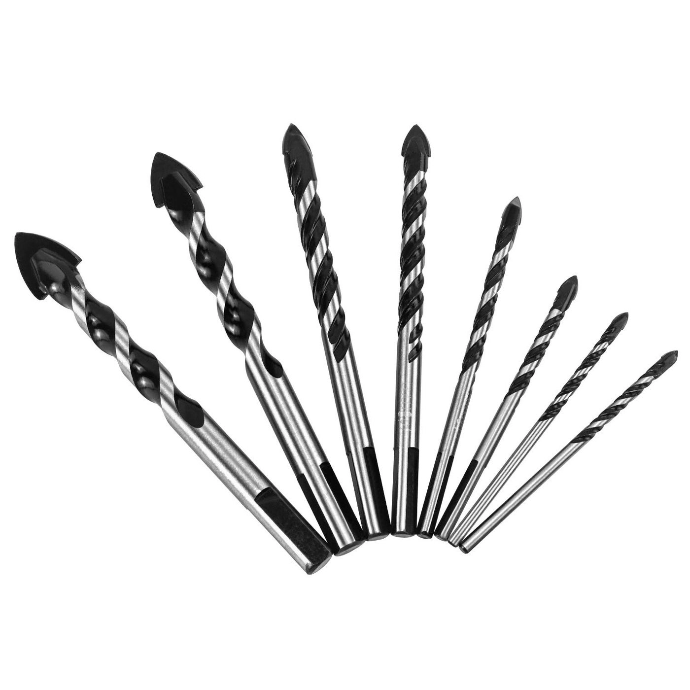Multi Material Drill Bit Set - tungsten carbide 8 Pcs 3mm 4mm 5mm 6mm 8mm 10mm 14mm 16mm