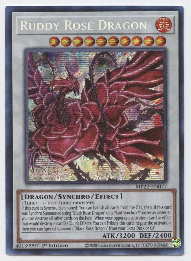 Yu-Gi-Oh! Ruddy Rose Dragon - MP22-EN077 1st Edition