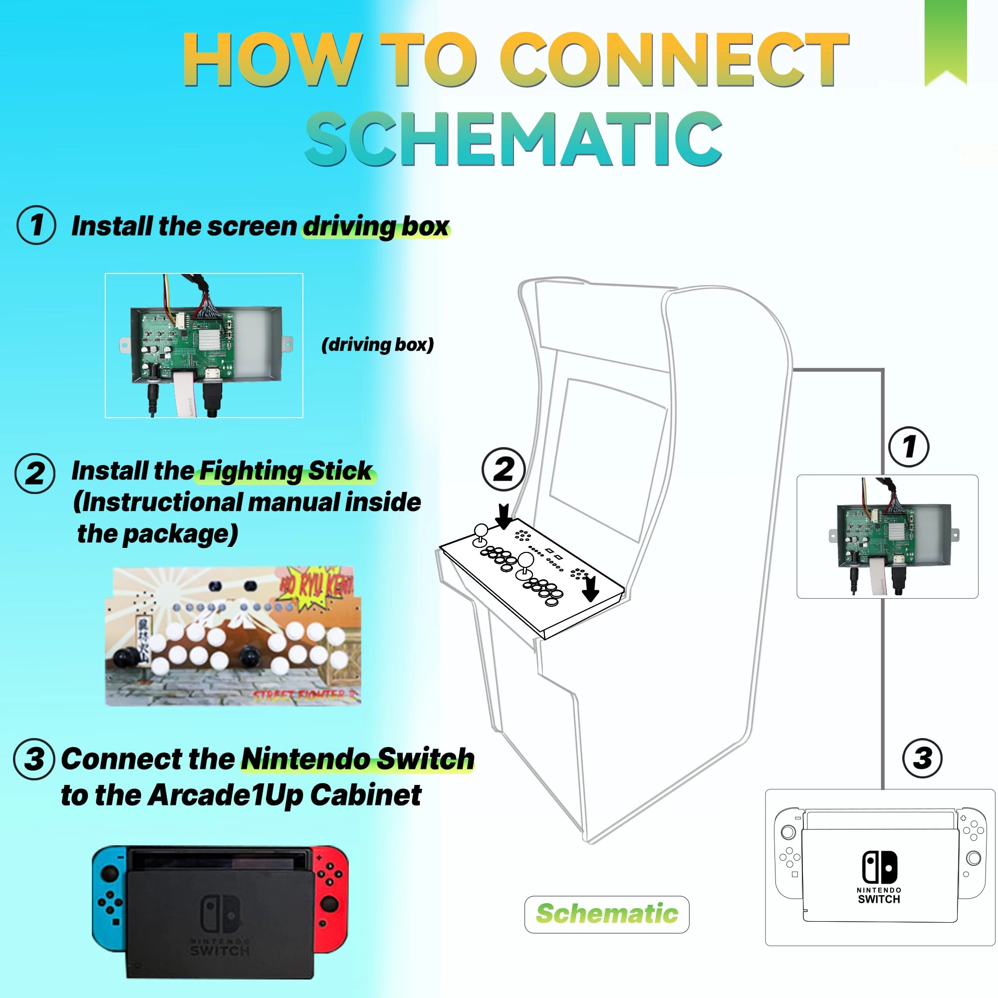 Arcade1upController - wire--less Nintendo Switch