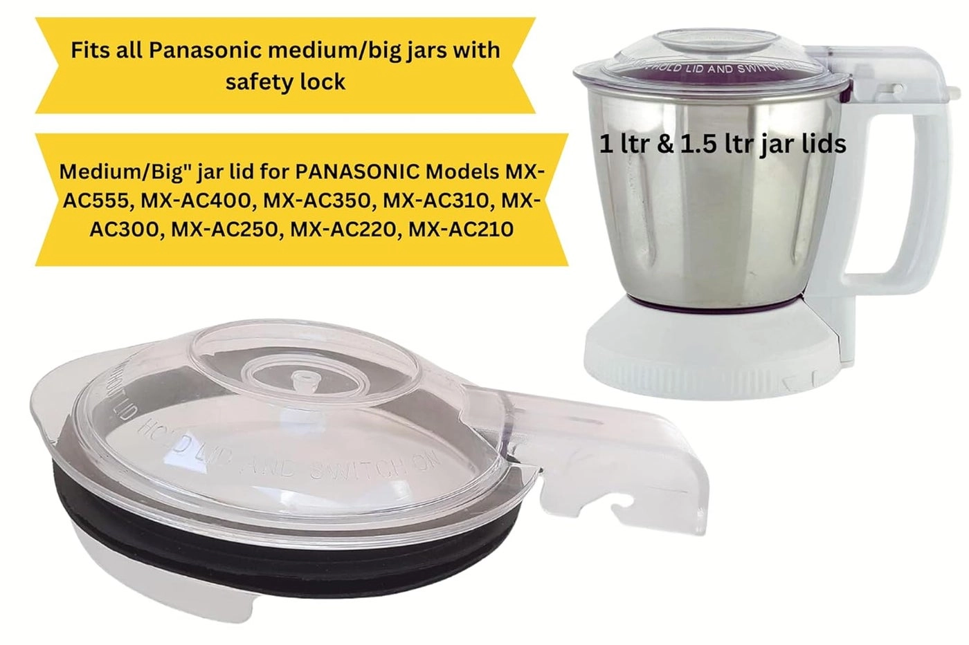 MediumBig Mixer Jar Lid - Polycarbonate Clear Pack of 1Unit