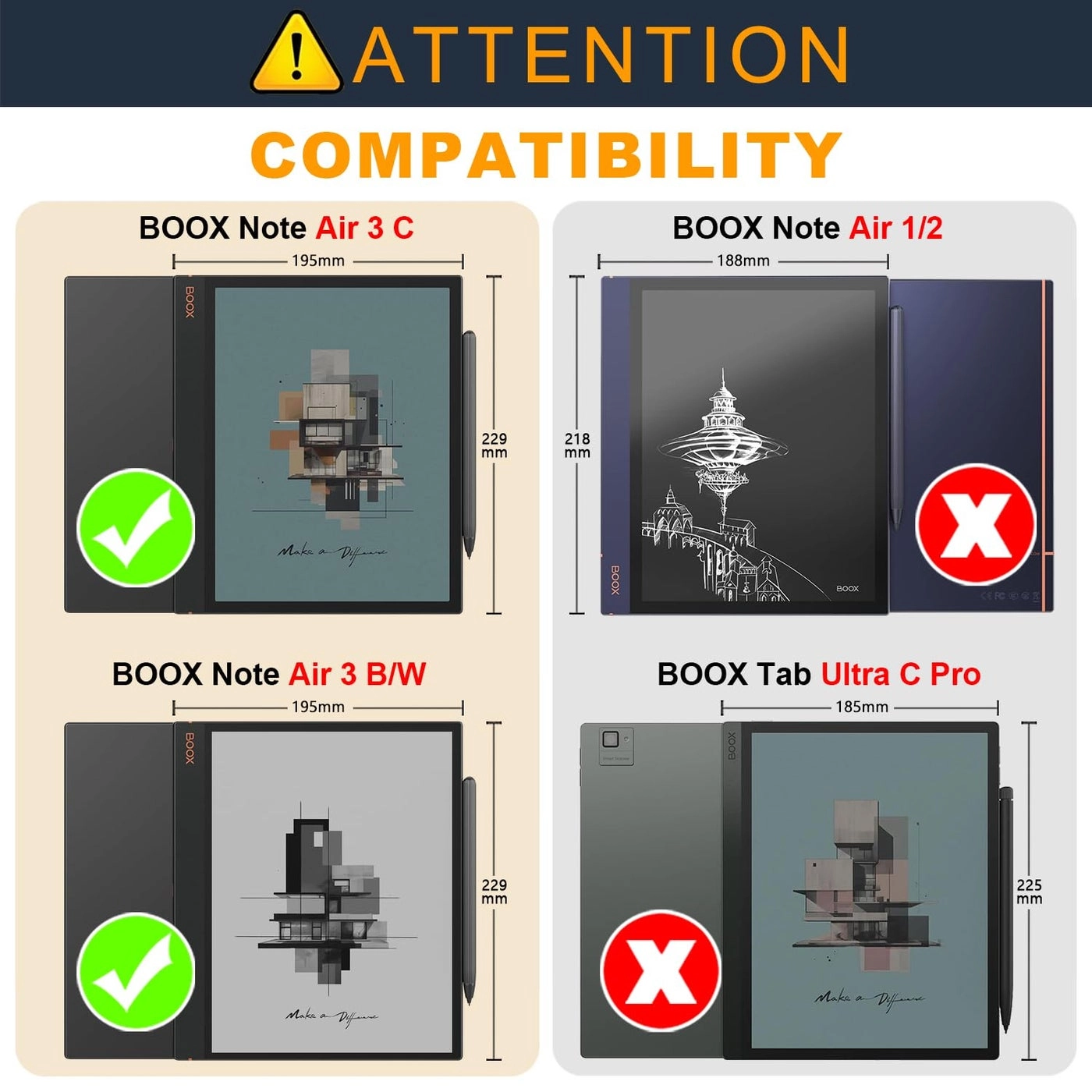 Folio Case with Hand Pen Holder and Auto Sleep/Wake for BOOX Tablet Note Air 4C Air3 10.3-inch (2024)