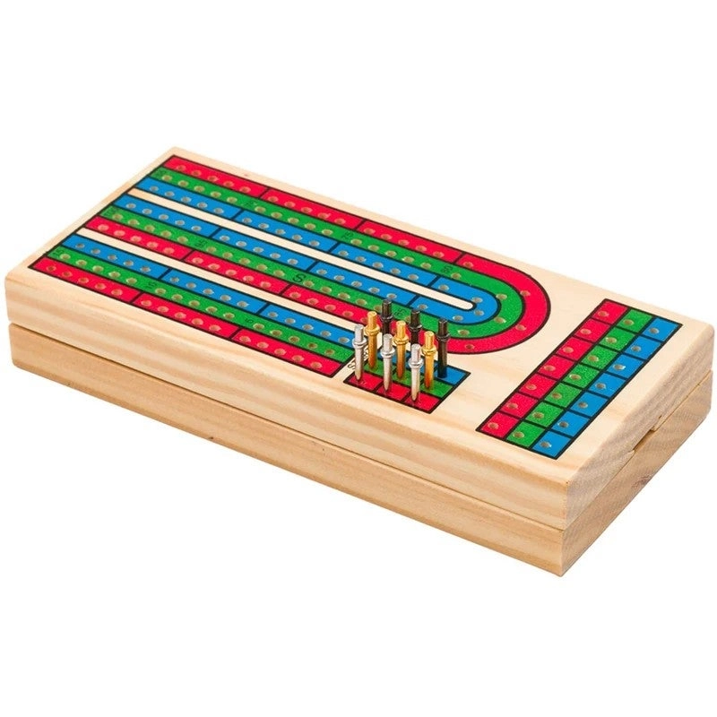 Folding Cribbage Board - Wooden Peg Set