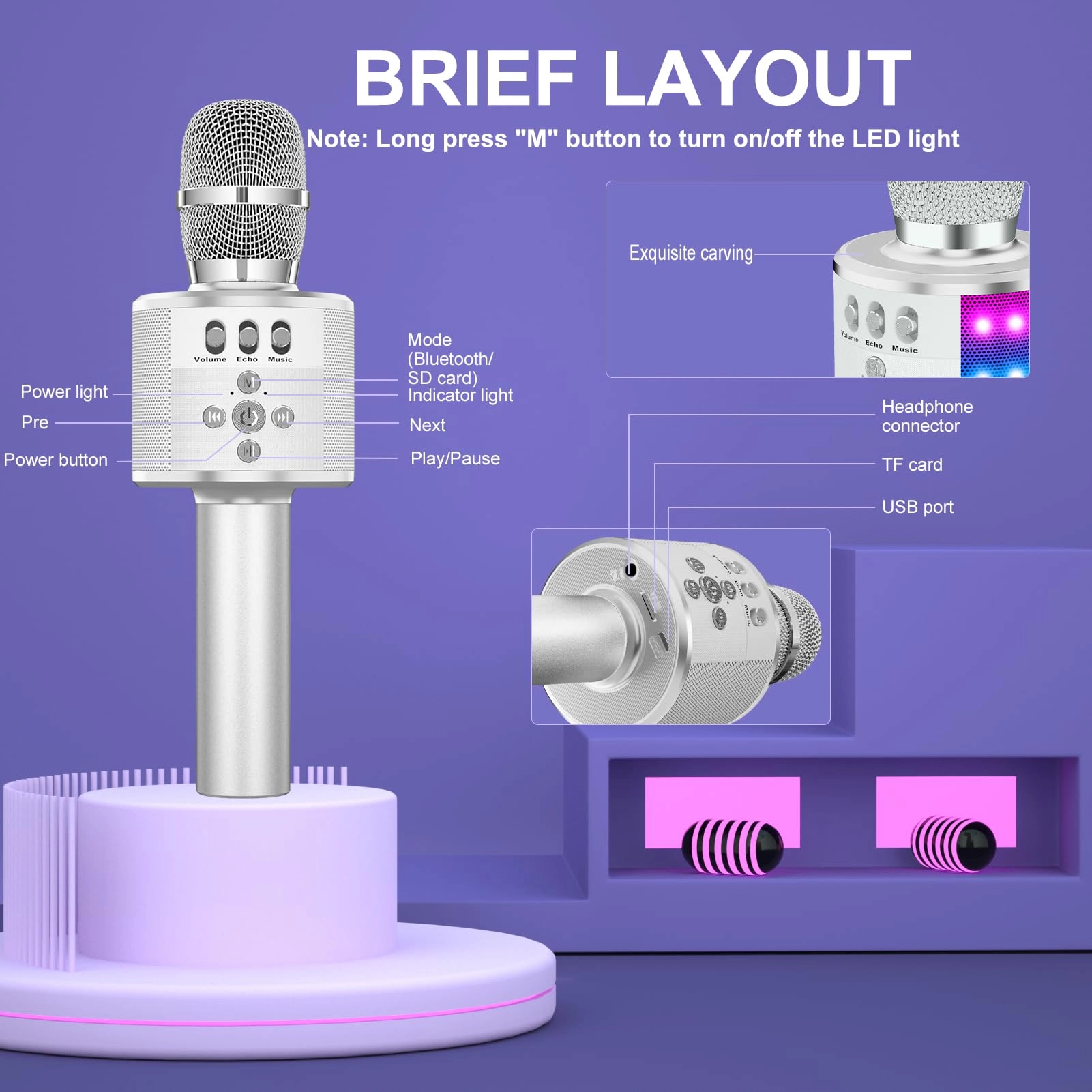 G20 - Karaoke Microphone Bluetooth Wireless