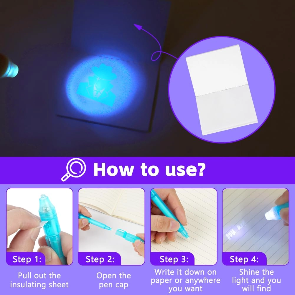 Invisible Ink Pen - Multi-colored Set