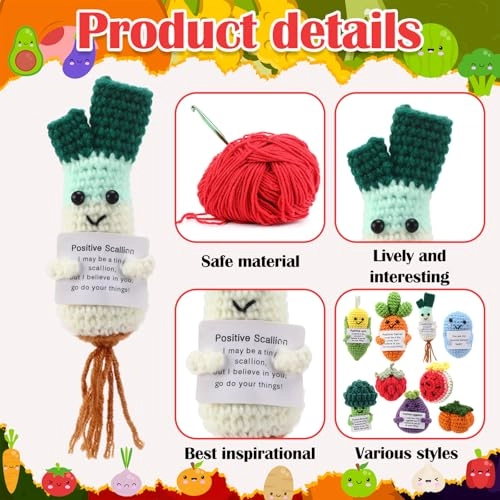 Fruits Vegetables Emotional Dolls - 18 Pcs Crochet Multiple Colors