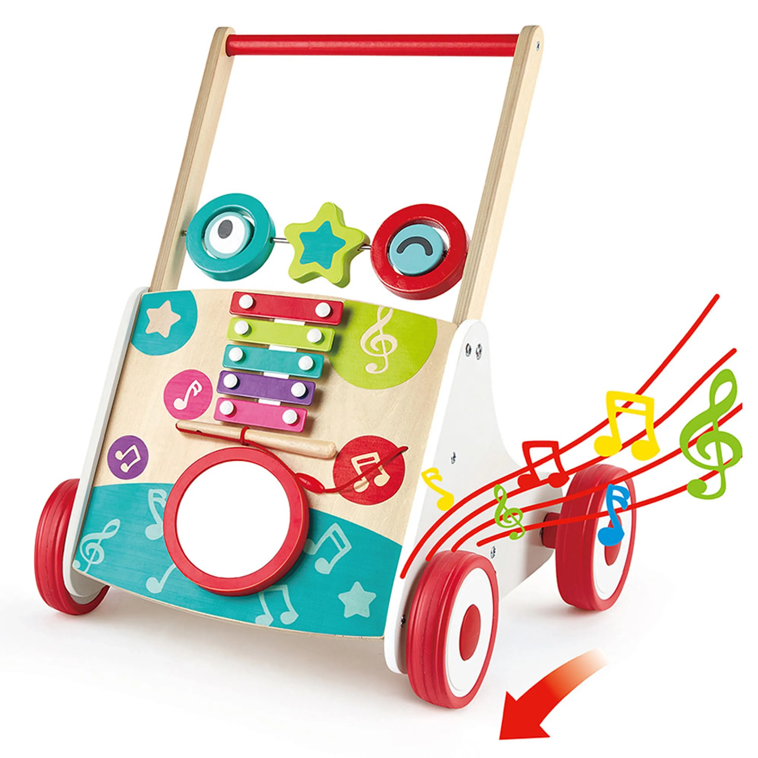 Musical Walker + Shape Sorting Box + Baby's Wild Animal Book - Suitable for 10 months and above