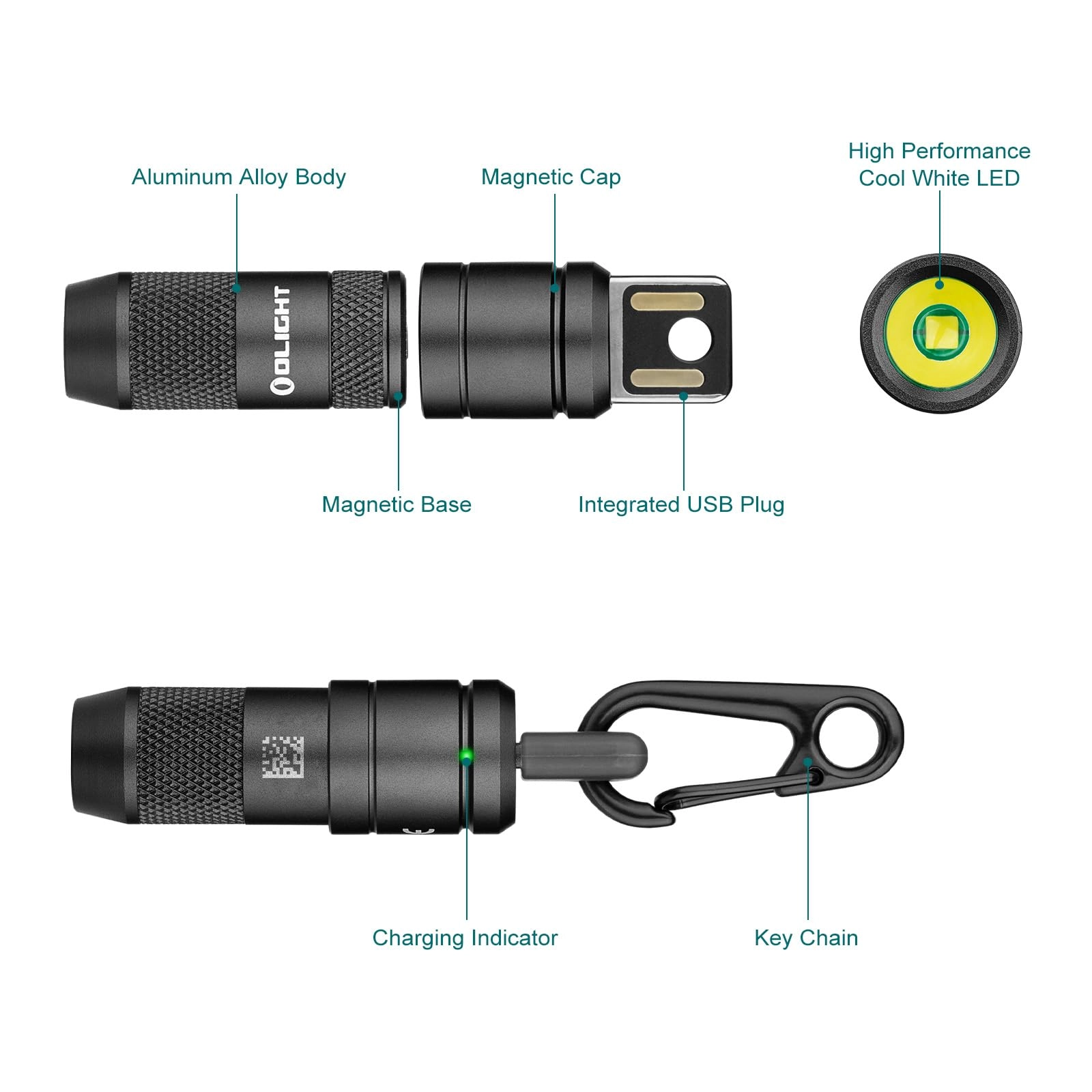 IMINI 2 Keychain Flashlight Rechargeable (50lm)