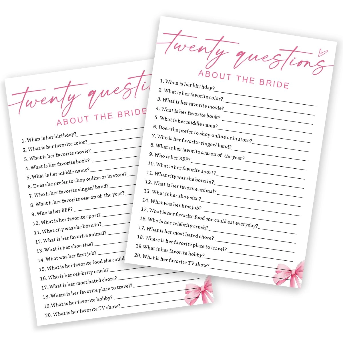 Bridal Shower Bingo - 25 pieces Unisex-Adults