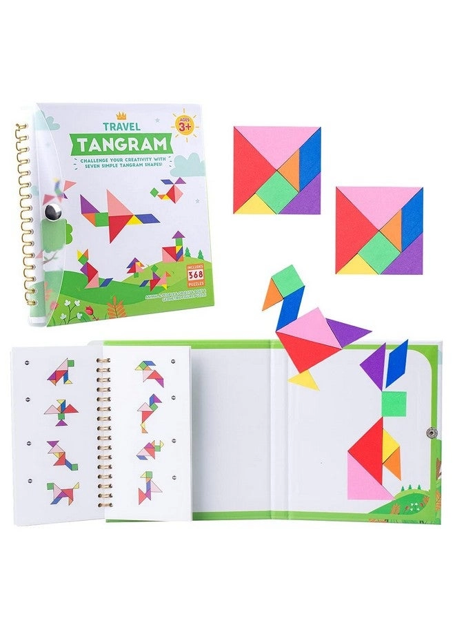 Vanmor Travel Tangram Puzzle - 2 Sets Magnetic Plate 368 Solution