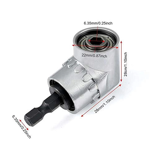 105° Right Angle Drill Adapter - 1/4" Hex Shank Flexible Extension