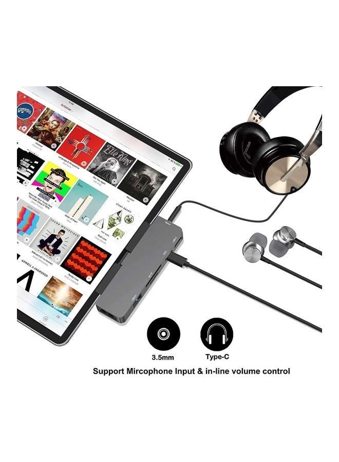 USB Type C Hub - 7 in 1 Grey