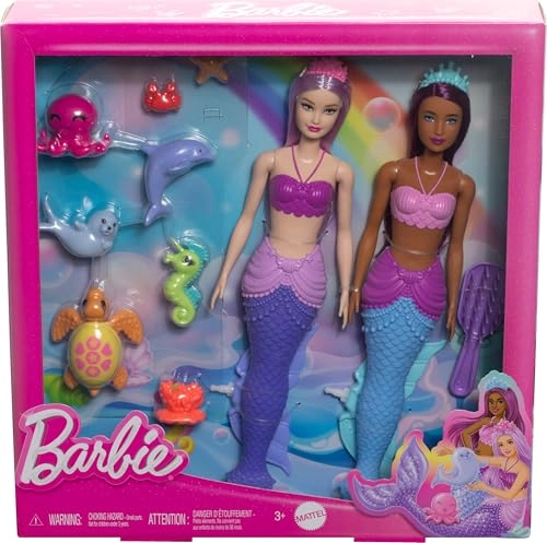 Barbie Mermaid Dolls - 2-Pack 10+ Accessories Ages 3+