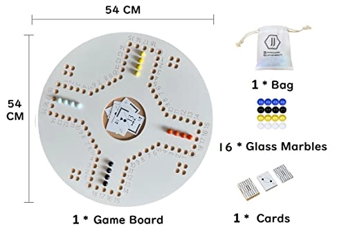 wahoo - Wooden 16 Colored Glass Marbles