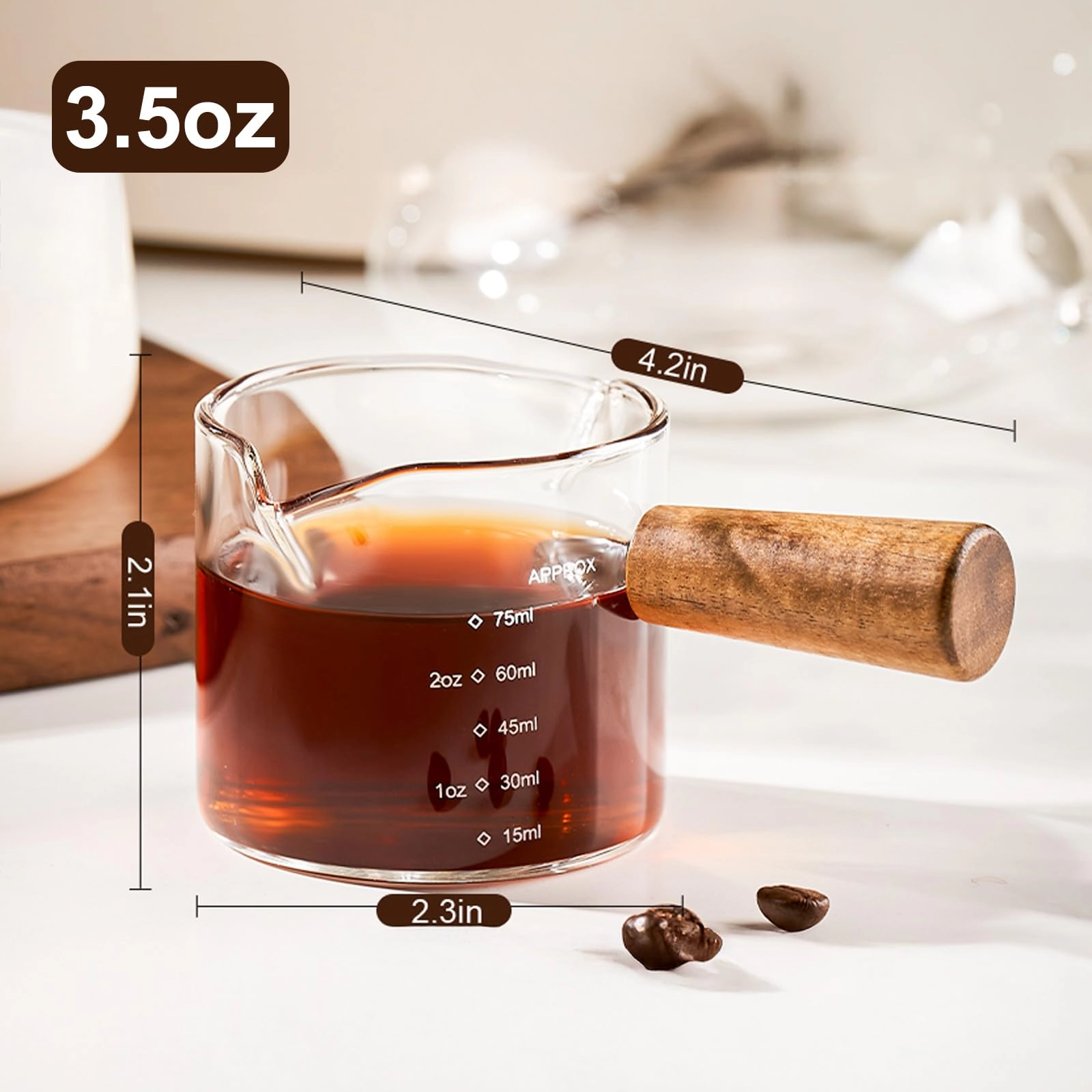 Espresso Shot Glass - 1 pcs With Handle 103.5 ml