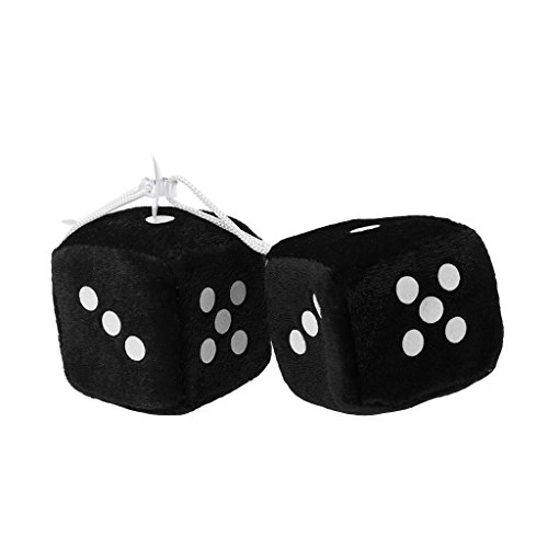 Fuzzy Dots Rear View Hanger - Red 6*6*6 cm