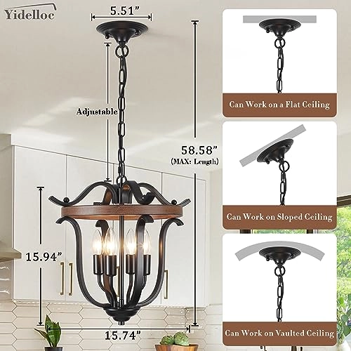 Farmhouse Chandelier - 4 Lights E12 Base