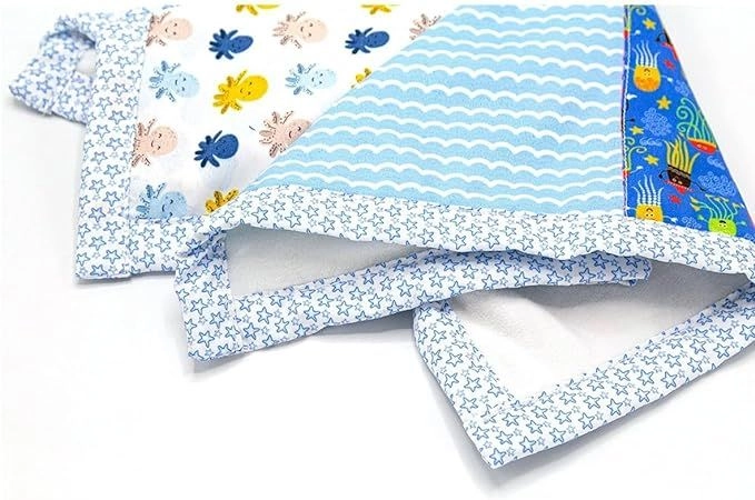 Relaxing Cloth With Teether Pathwork - Blue 0 Months+