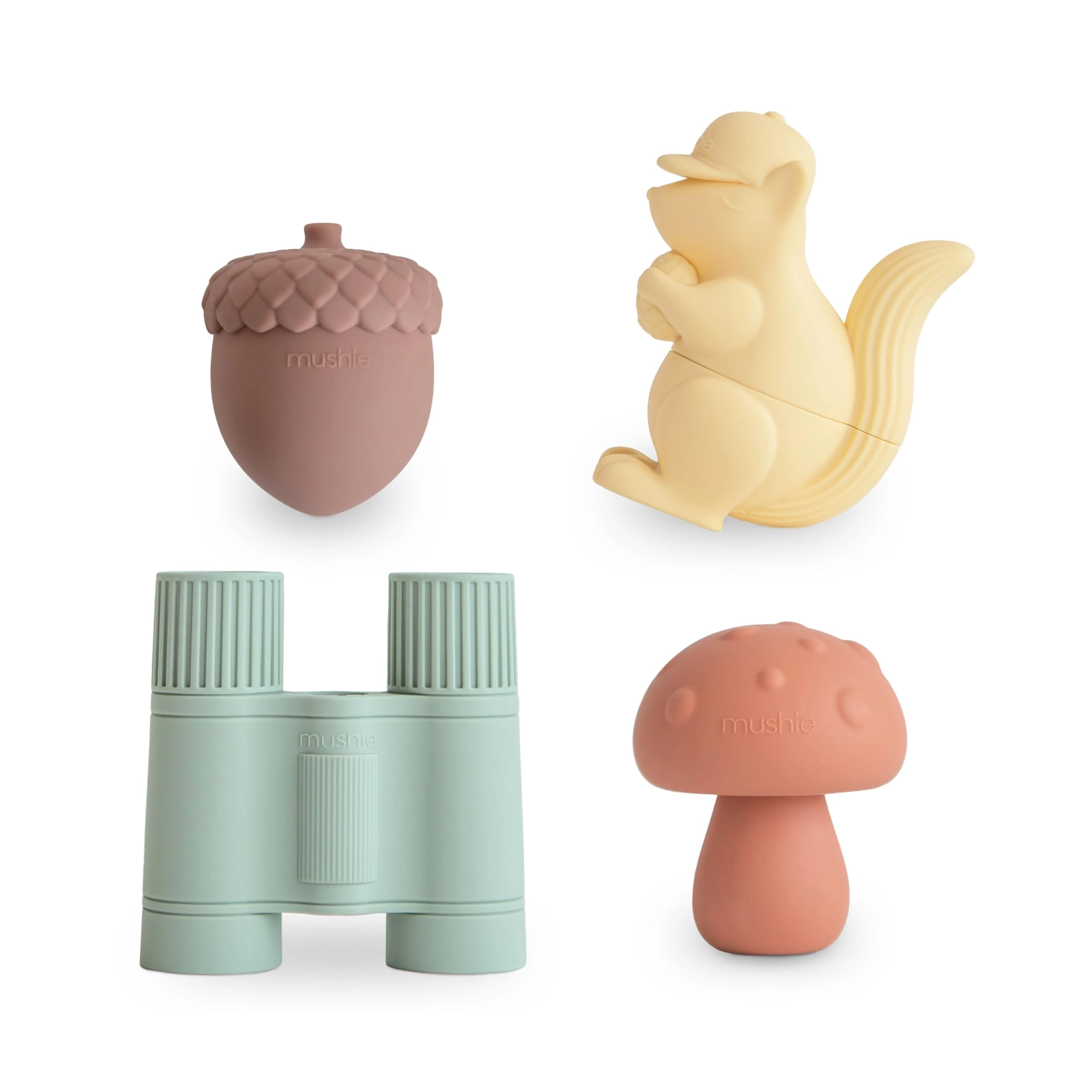 mushie Nature Bath Play Set - Pack of 4 100% Food Grade Silicone