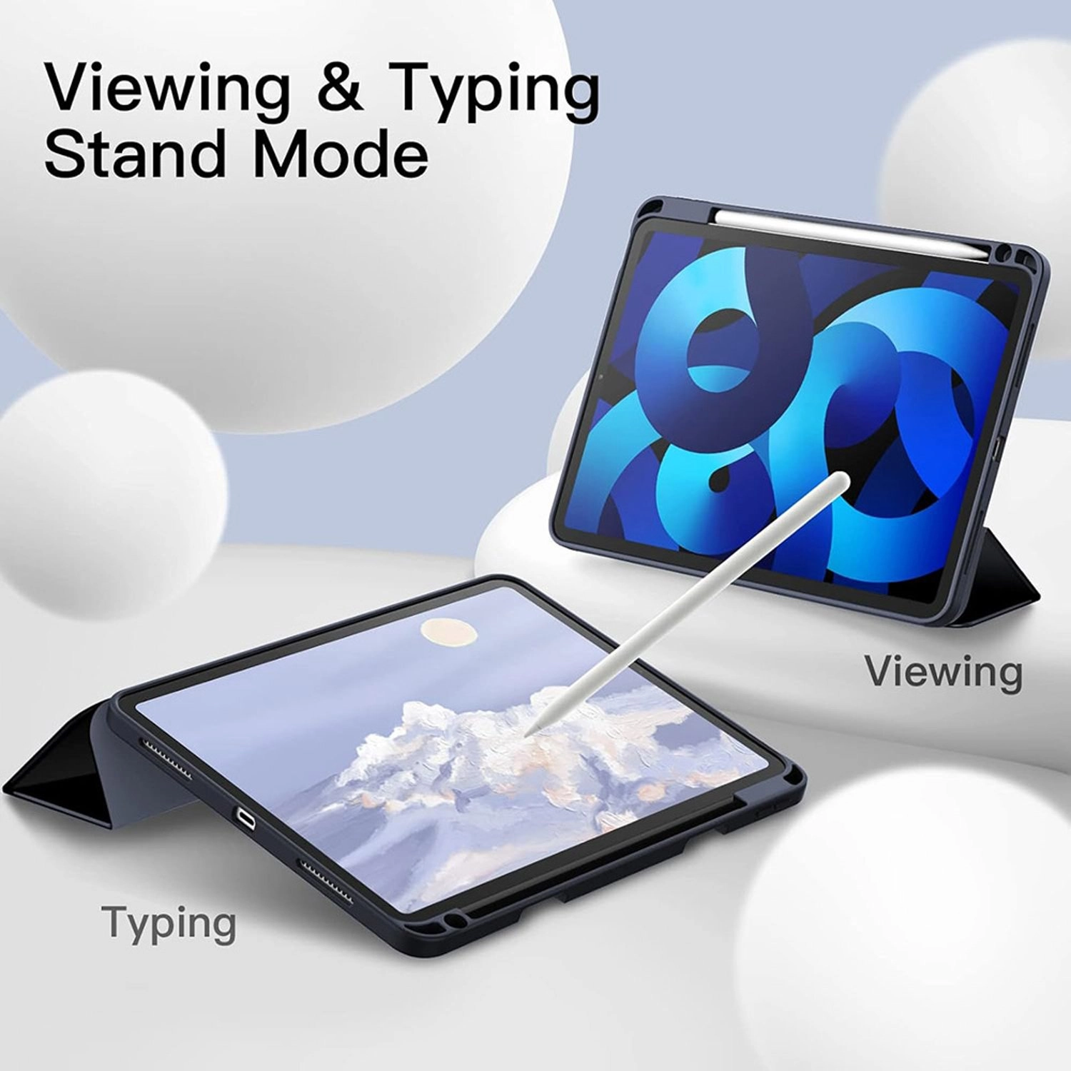 Tri-Fold Book Case with Pencil Holder for iPad Air 13-inch (2024)