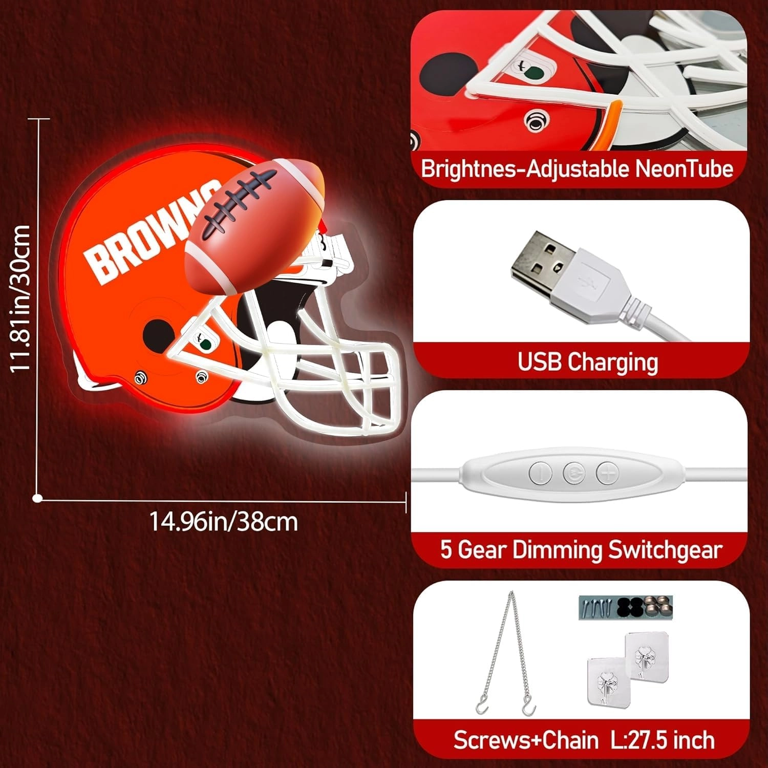 Football Team Neon Sign - Blue