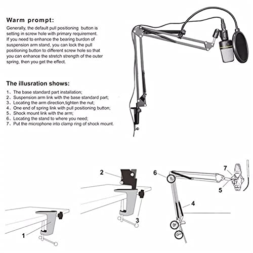 Mic Stand + Mic Clip Holder + Table Mounting Clamp + Pop Filter