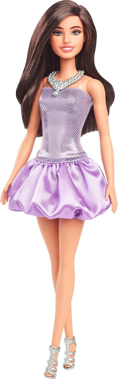 Barbie Fashionistas - 30 cm Brown Hair Purple Bubble Dress Ages 3+
