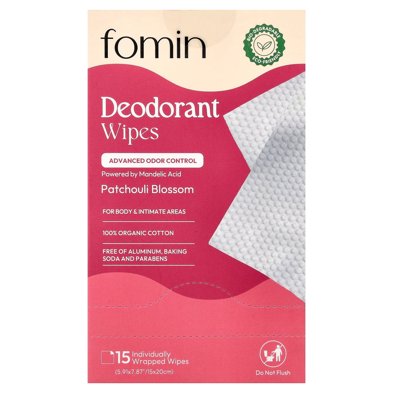 fomin Deodorant Wipes - Patchouli Blossom