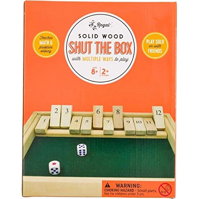 Shut The Box - 12 Spot Green Wood