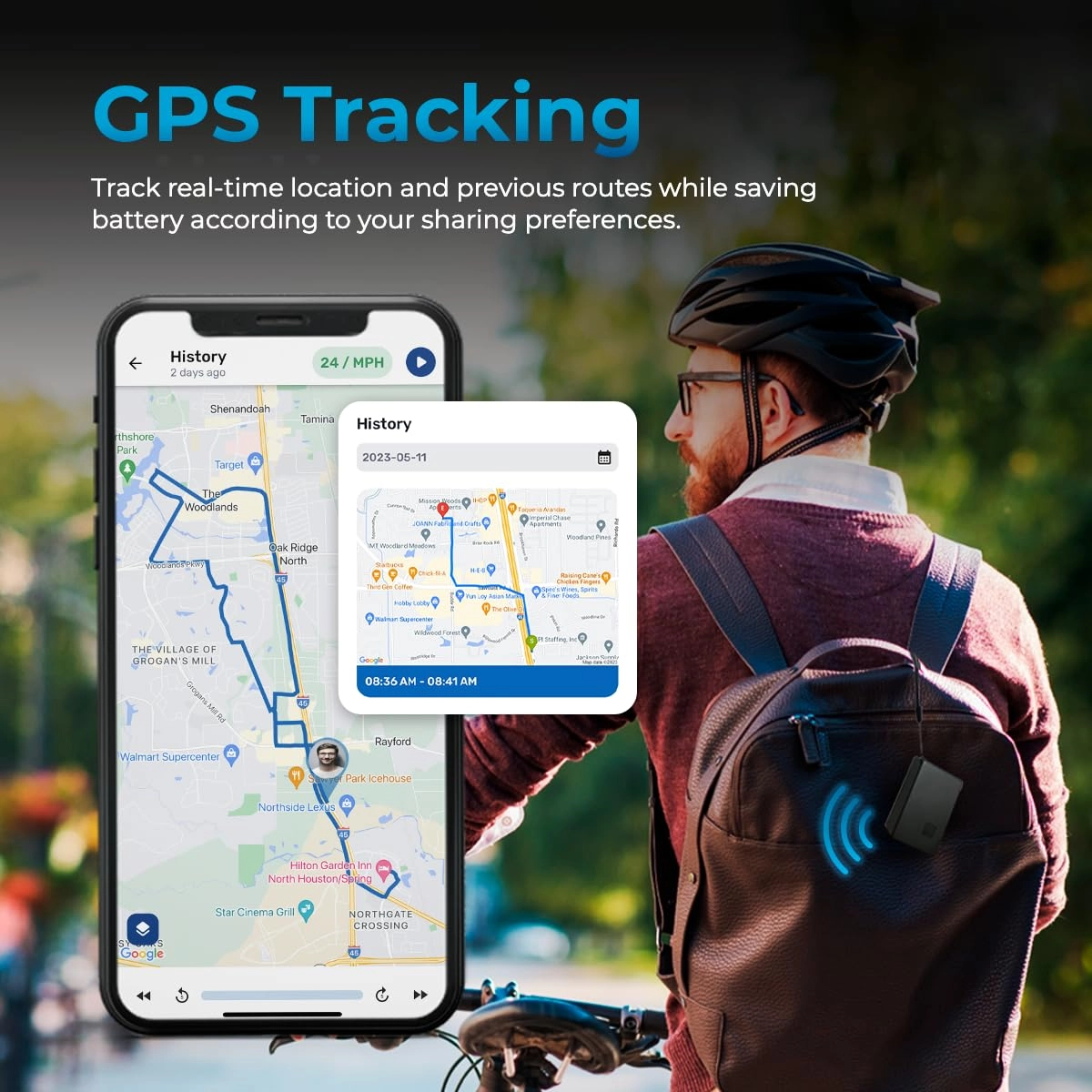 GPS Tracker - 4G LTE Real-Time Splashproof Built-in Magnet