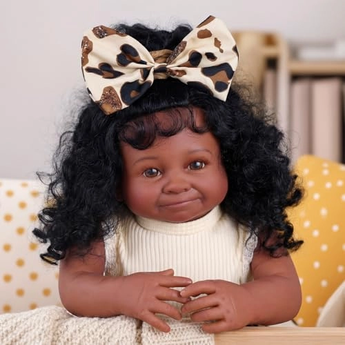 Reborn Baby Doll - 20 Inch Soft Cloth Body Black Girl Ages 3+