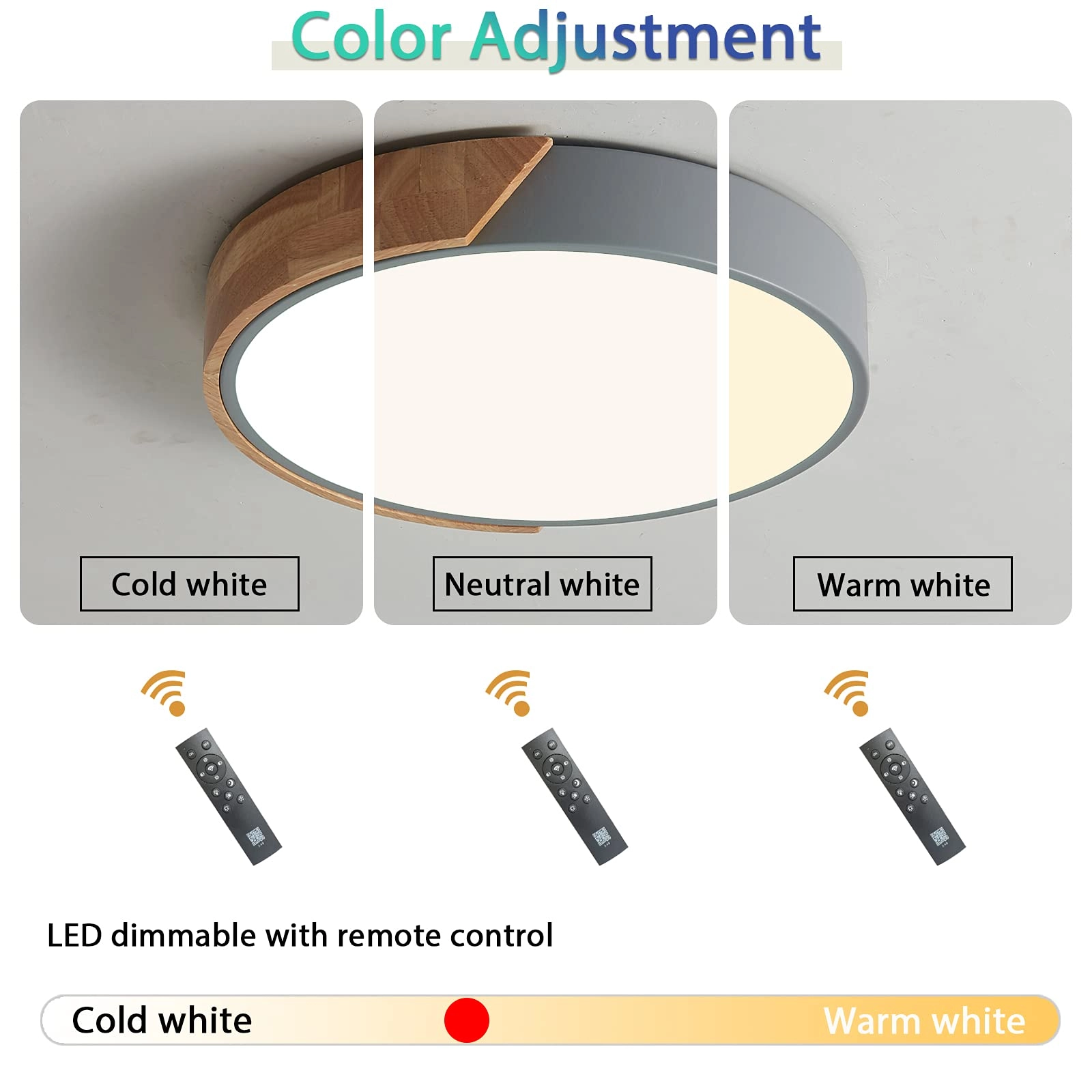 Flush Ceiling Light - 6000K 4000K 3000K Dimmable