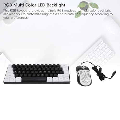 61 Key RGB Illuminated Keyboard + Ergonomic Optical Mouse - Wired