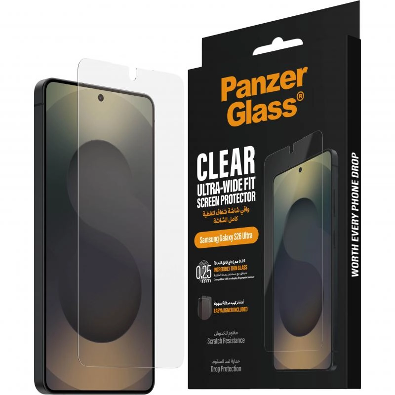 Ultra Wide Fit Clear Tempered Glass Screen Protector for iPhone 16 Plus