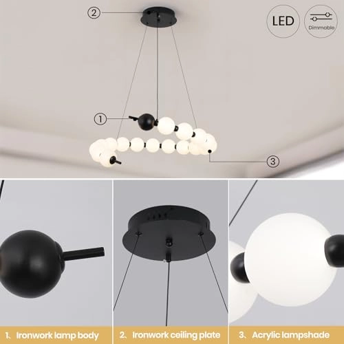 Curved Linear Chandelier - 100cm adjustable