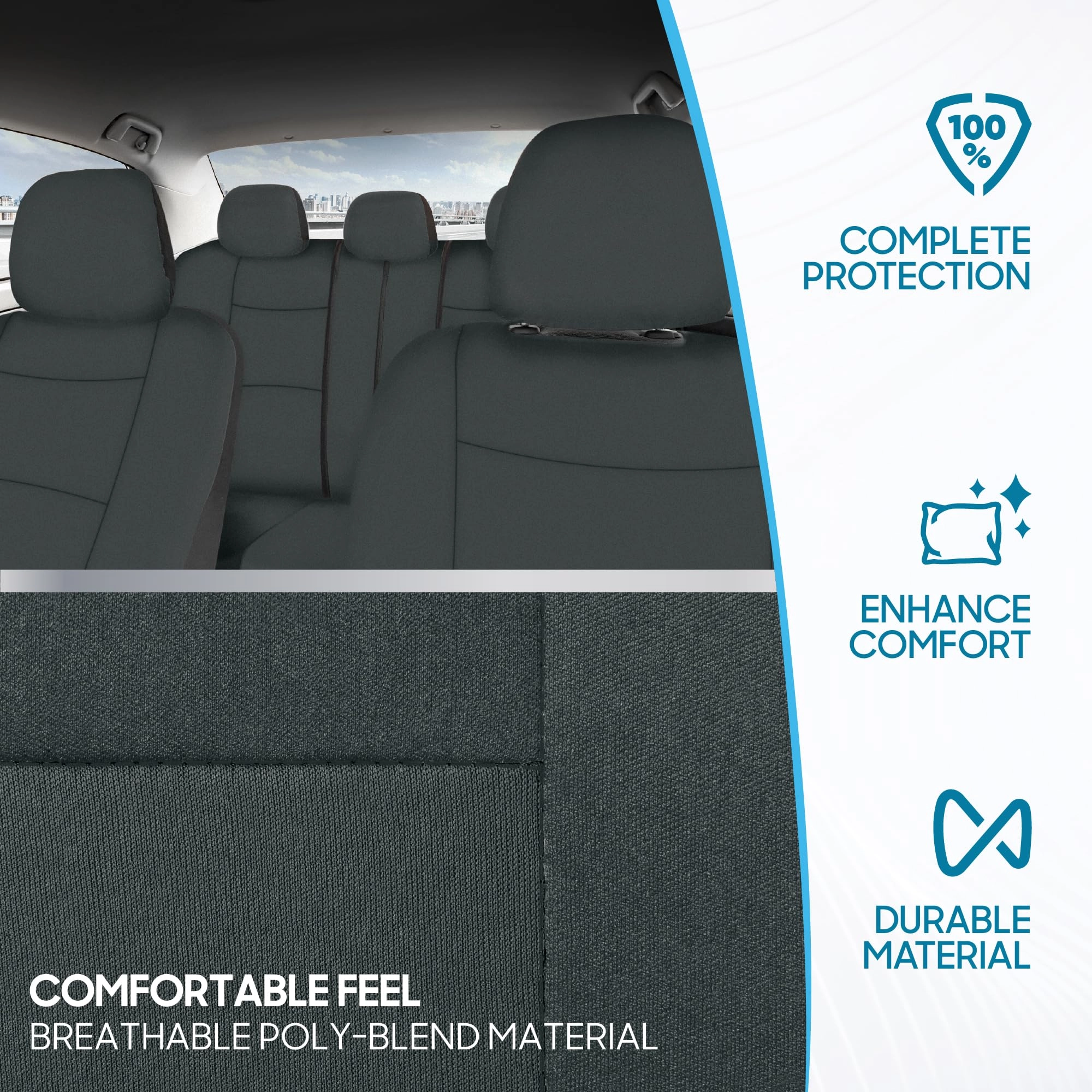 PolyPro Car Seat Covers - Solid Beige Universal Fit