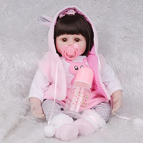 Rebirth Baby Doll - 48cm/58cm Silicone Limbs Cloth Body Panda Clothes Gift Set