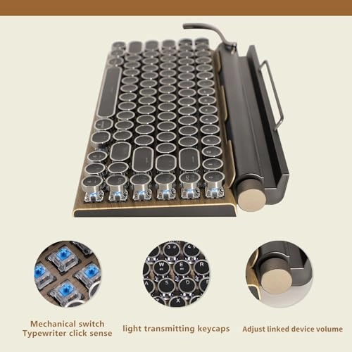 LED Backlit Retro Mechanical Keyboard - Bluetooth