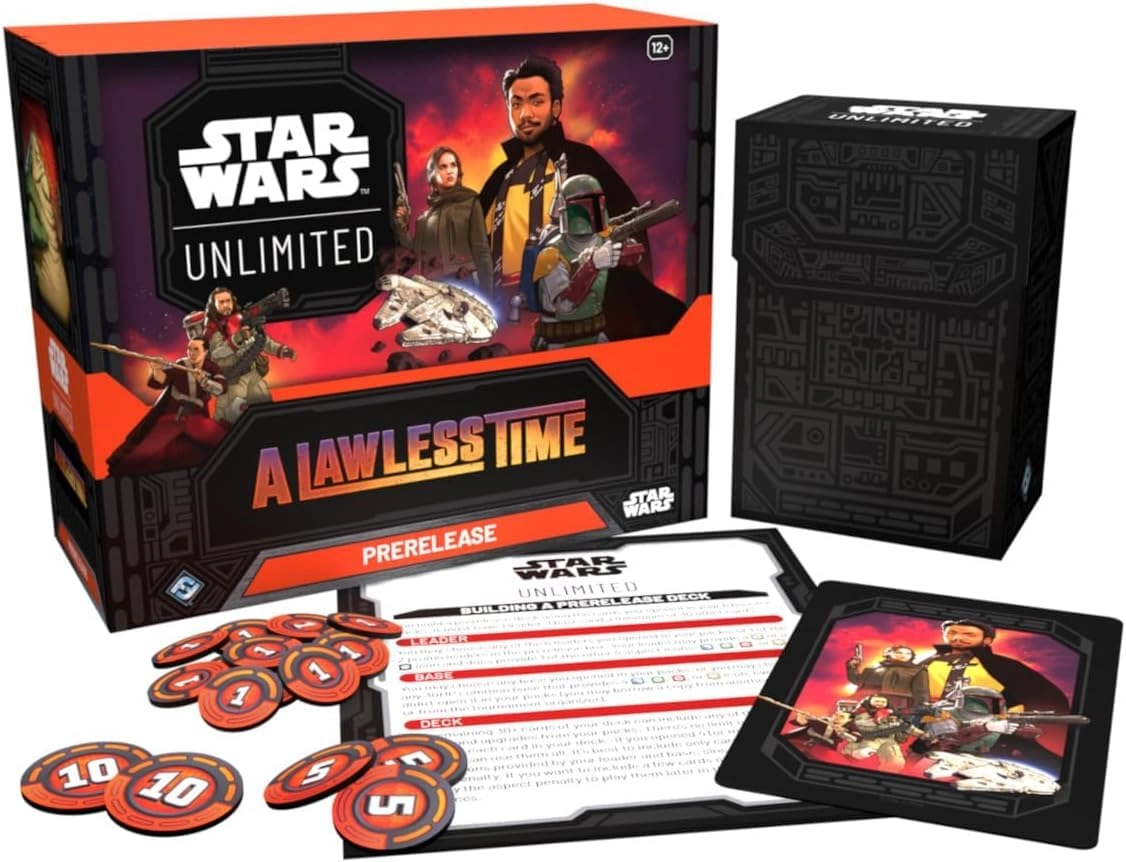 Asmodee Star Wars: Unlimited: A Lawless Time Prerelease Box - 6 Booster Packs Jabba the Hutt & Leia Organa Promo Cards