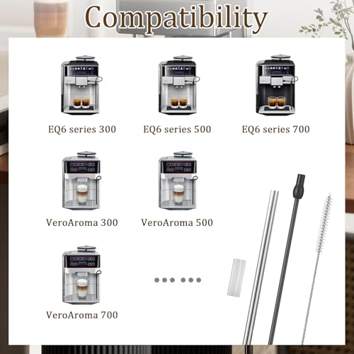 Milk Hose - EQ6 compatible + Stainless Steel Milk Tube - 304 Stainless Steel + Cleaning Brush