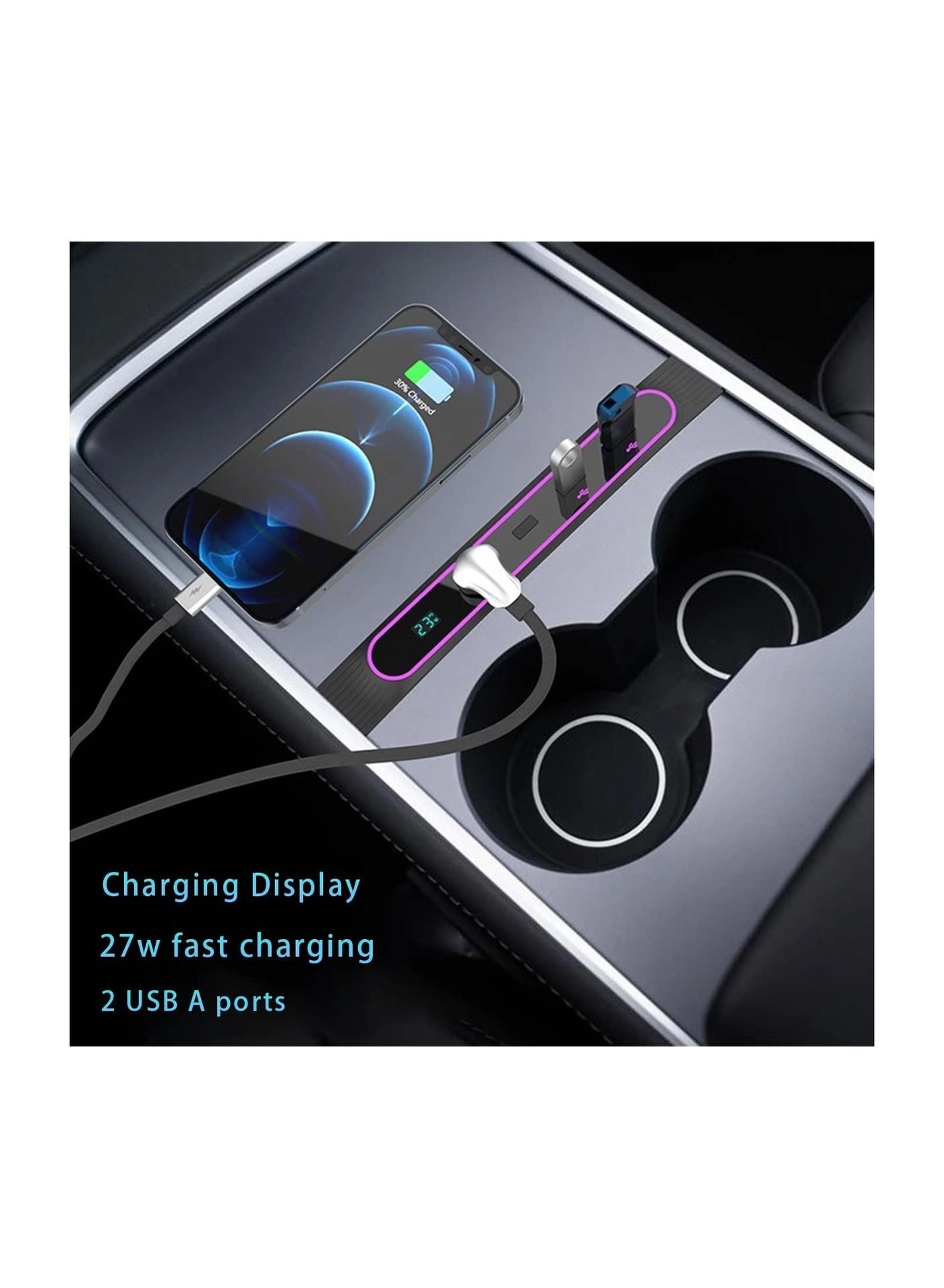 Glovebox USB Hub - 4-in-1 Model 3/Y